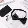 [JEWELRYWE] Bow Tie, Pocket Square, and Cufflinks Set for Men: Formal, Business, Job Interviews, Presentations, Weddings, Anniversaries, Birthdays,