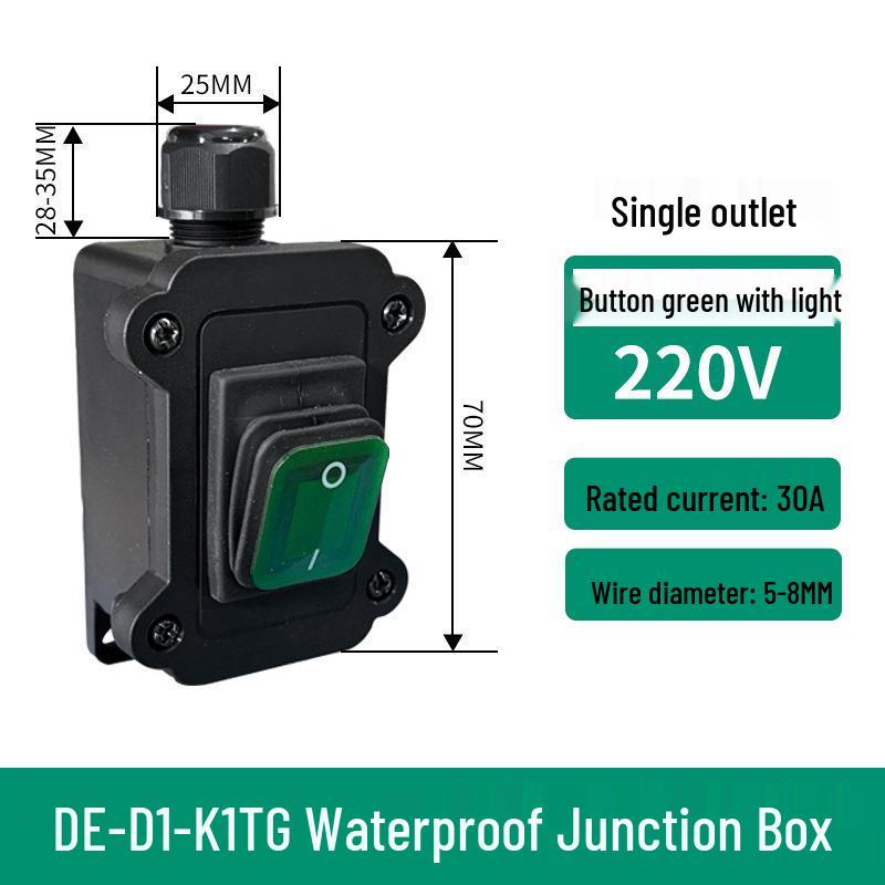 High Current Waterproof Inline Rocker Switch for Outdoor Wiring