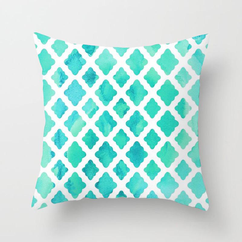 Simple Abstract Geometric Art Peach Leather Velvet Pillow, Fashionable and Comfortable Home Sofa Waist Cushion Pillow Cover