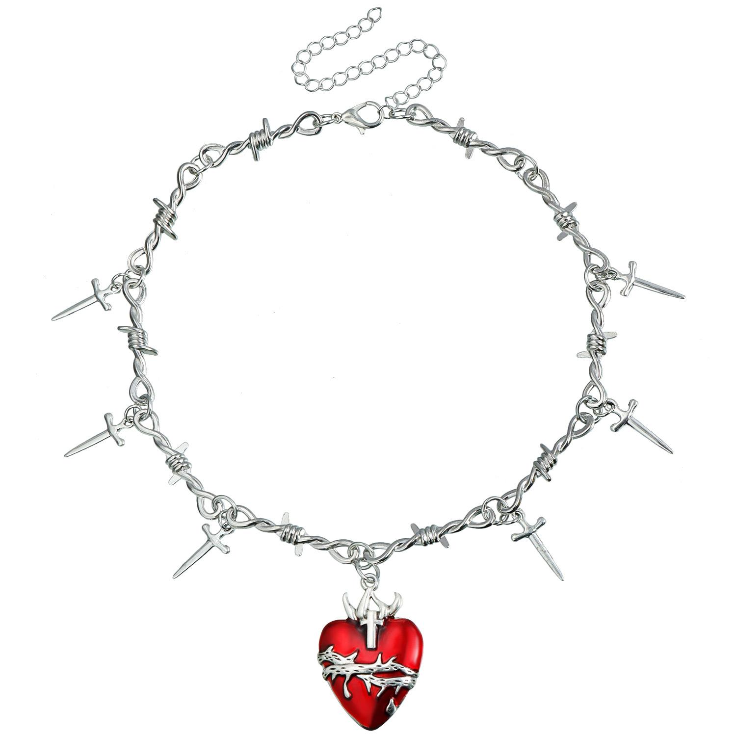 ins simple personality love thorns Y1K clavicle chain high-end light luxury necklace