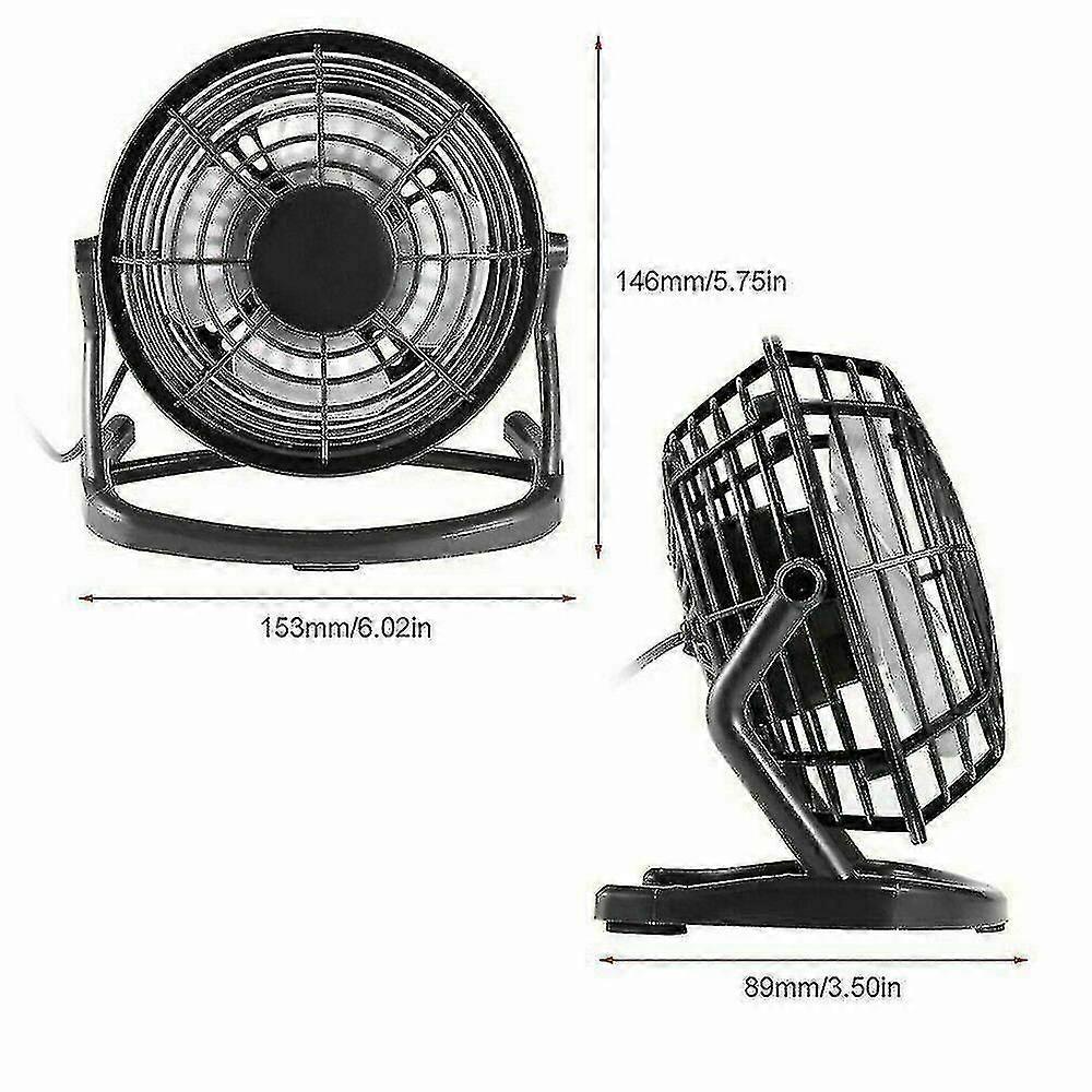 Desk Fan Usb , Usb Portable Mini Fan2.7 Ft Usb Cablepersonal Metal Table