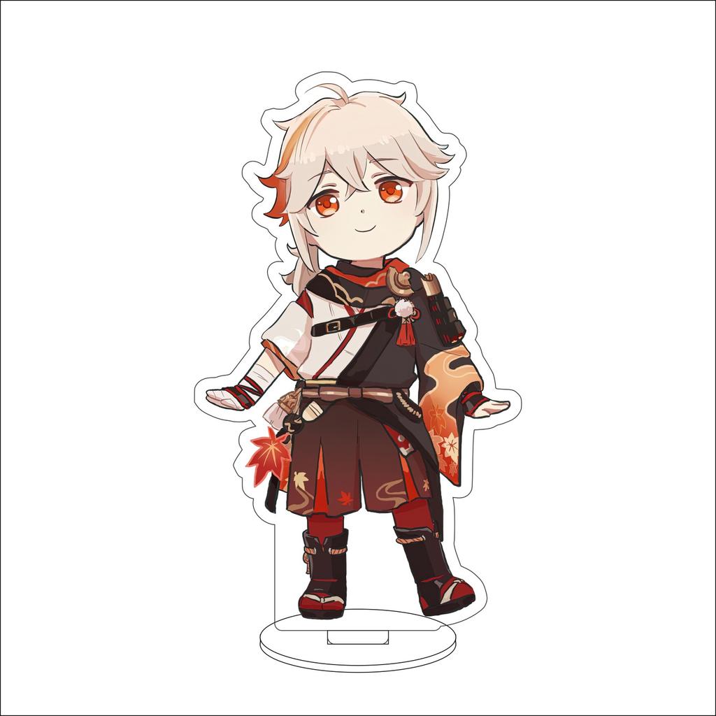 10CM Anime Genshin Impact Figure Stand Model Kaedehara Kazuha Cute Desk Decor Standing Sign Gifts