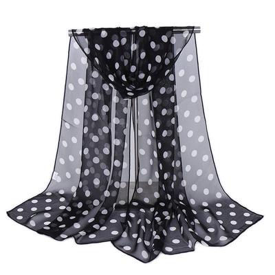 Sciarpa in Chiffon a Pois per Scialle da Donna Nuovo Stile Lungo alla Moda Versatile Sciarpa Sottile Danza