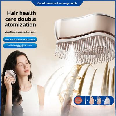 Electric Spray Hair Care Comb Vibrates Head Tendon Dredging Instrument, Essential Oil Mist Nourishes Scalp, Multi-functional Hair Massager