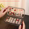 Transparent Plastic Three-Fold Press-On Nail Display Rack Storage Box Organizer for False Nails