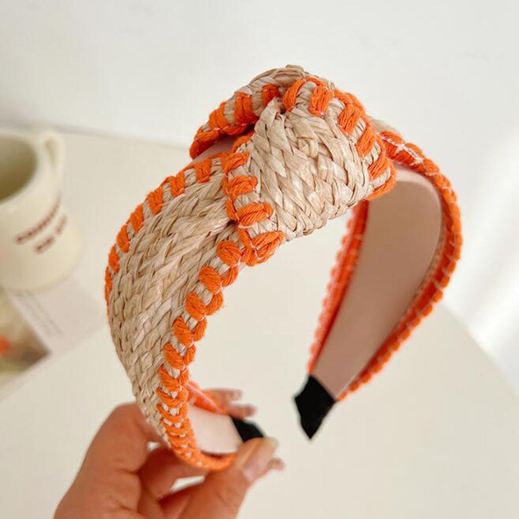 PROLY New Fashion Hairband For Women Straw Braided Patchwork Headband Cool Turban Summer For Adult Hair Accessories