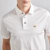 Emporio Armani Solid Color Embroidered Polo Shirt Men Tops White EM001704AF10017M0131