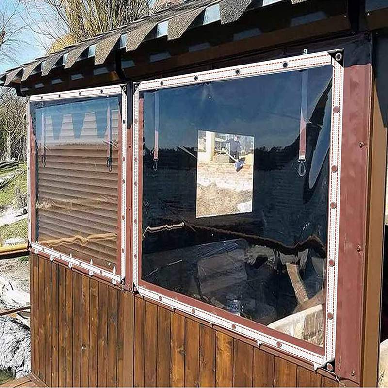 0.3&0.5mm PVC Clear Tarpaulin Thickened Pergola Insulation Film High Transparent Rainproof Cloth Terrace Screen Gazebo Raincover