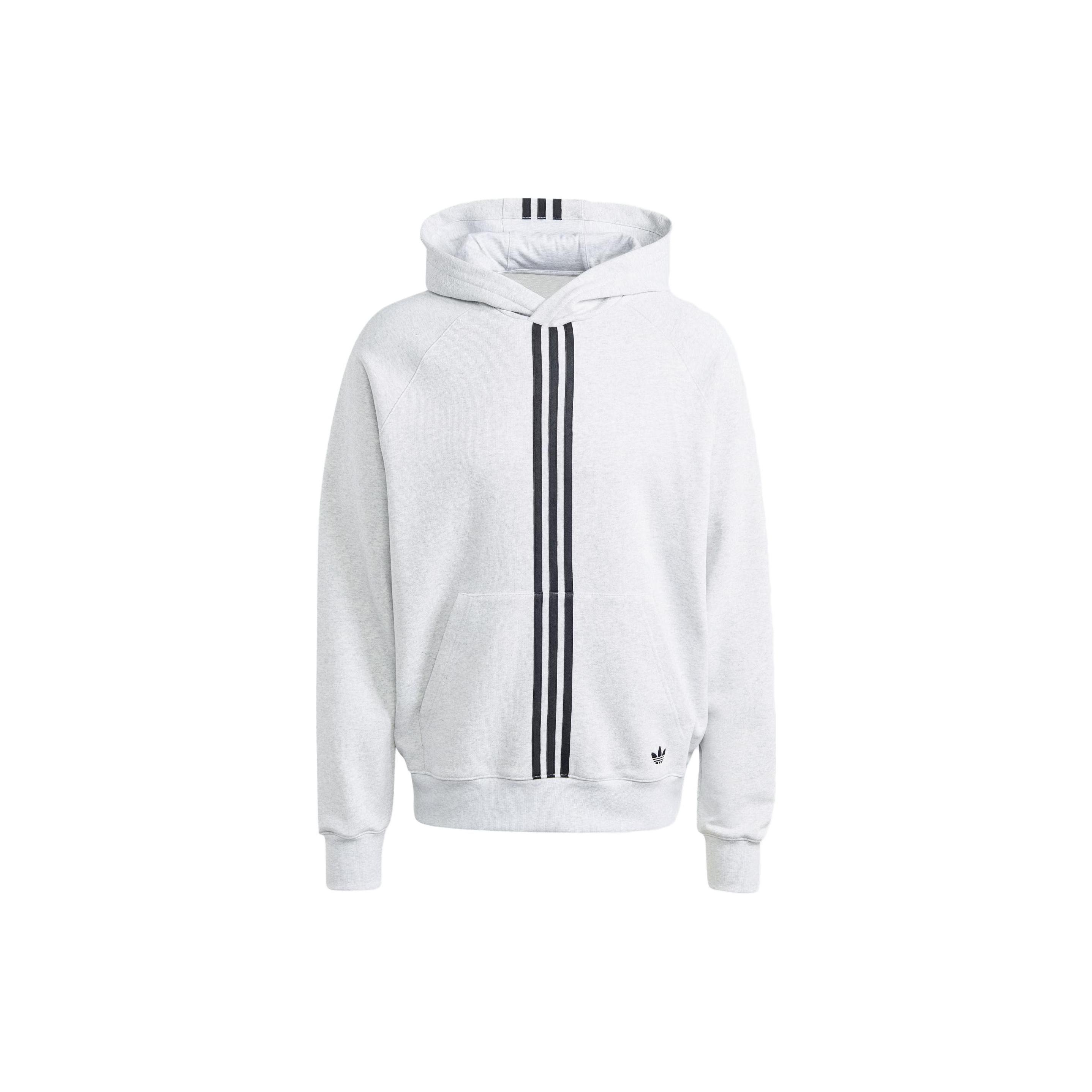 Adidas Originals Sweatshirts Men s Light Heather Gray Hooded Moderate Regular IP9484 M