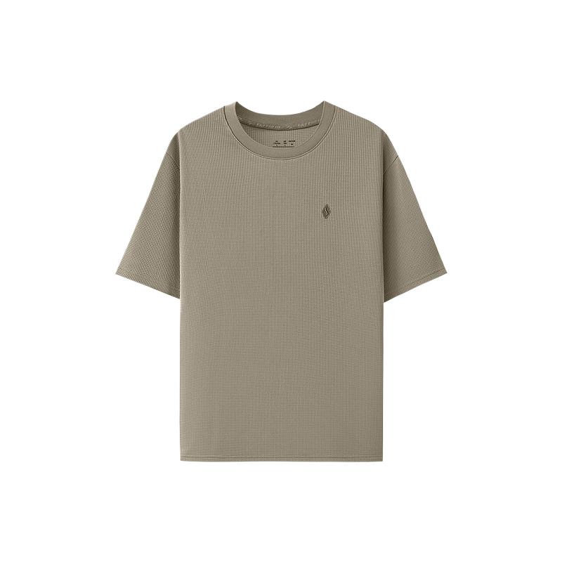 Skechers Soft Comfortable Fashionable Versatile Short Sleeve T-Shirt Men tops Gray Walnut L225M035-00YF M