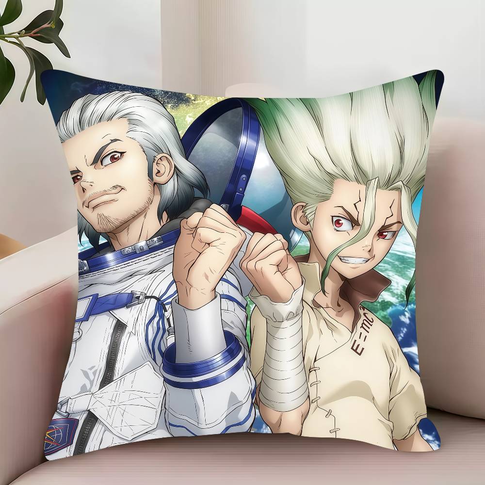 Bilibili D-Dr.STONE 4 Anime Pillow Case Decor Protective Covers Comfortable Soft for Sofa Living Room Home Office