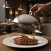 Round Dome Burger Cover Stainless Steel Steak Lid Durable Food Cover  Hotel