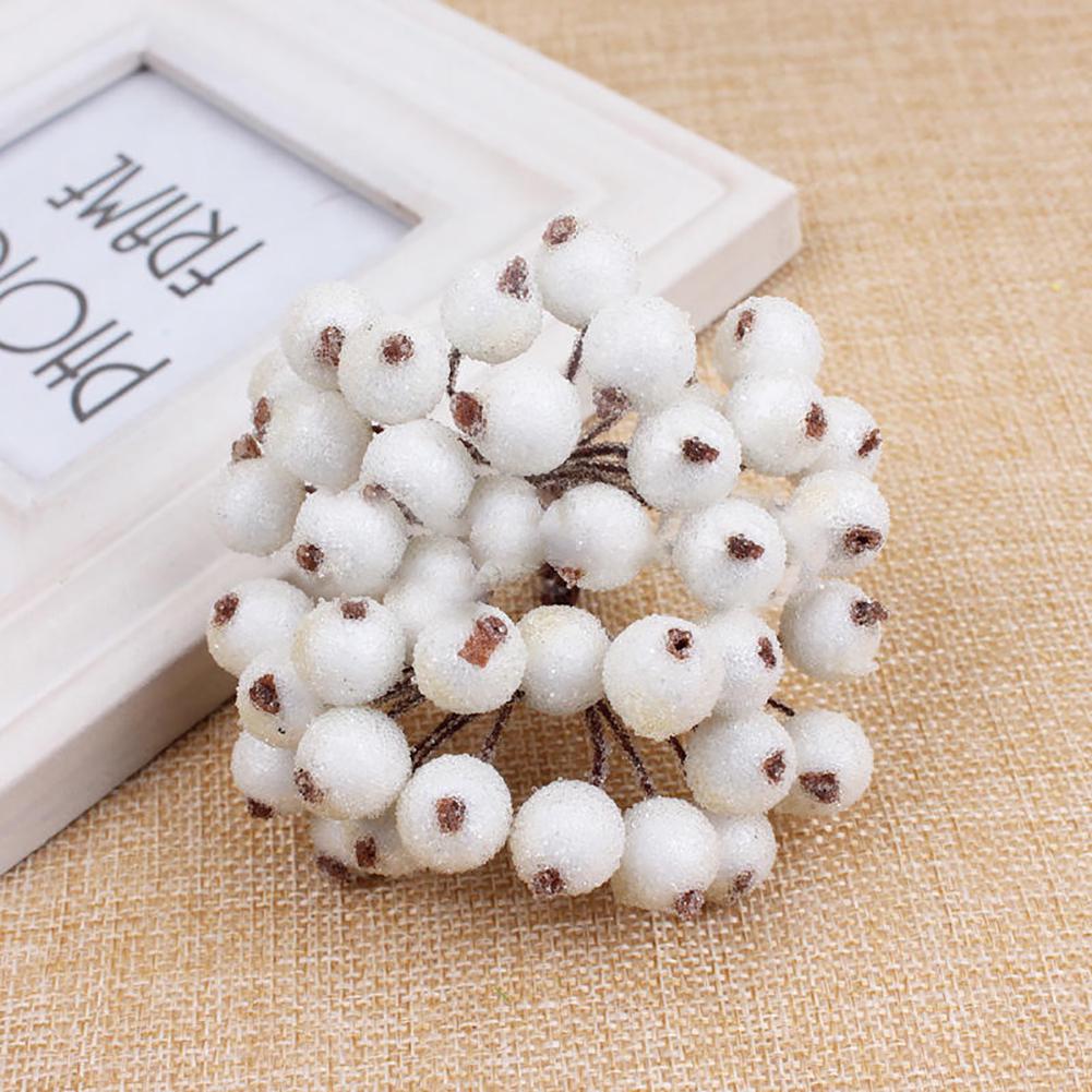 ALL-FASHION-MALL 1 Bukiet Mini Świąteczna Pianka Matowe Owoce Sztuczna Holly Berry