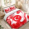 Bedding Set 1 Duvet Cover 2 Pillowcases Turkey Football Print Bedroom Home Decoration