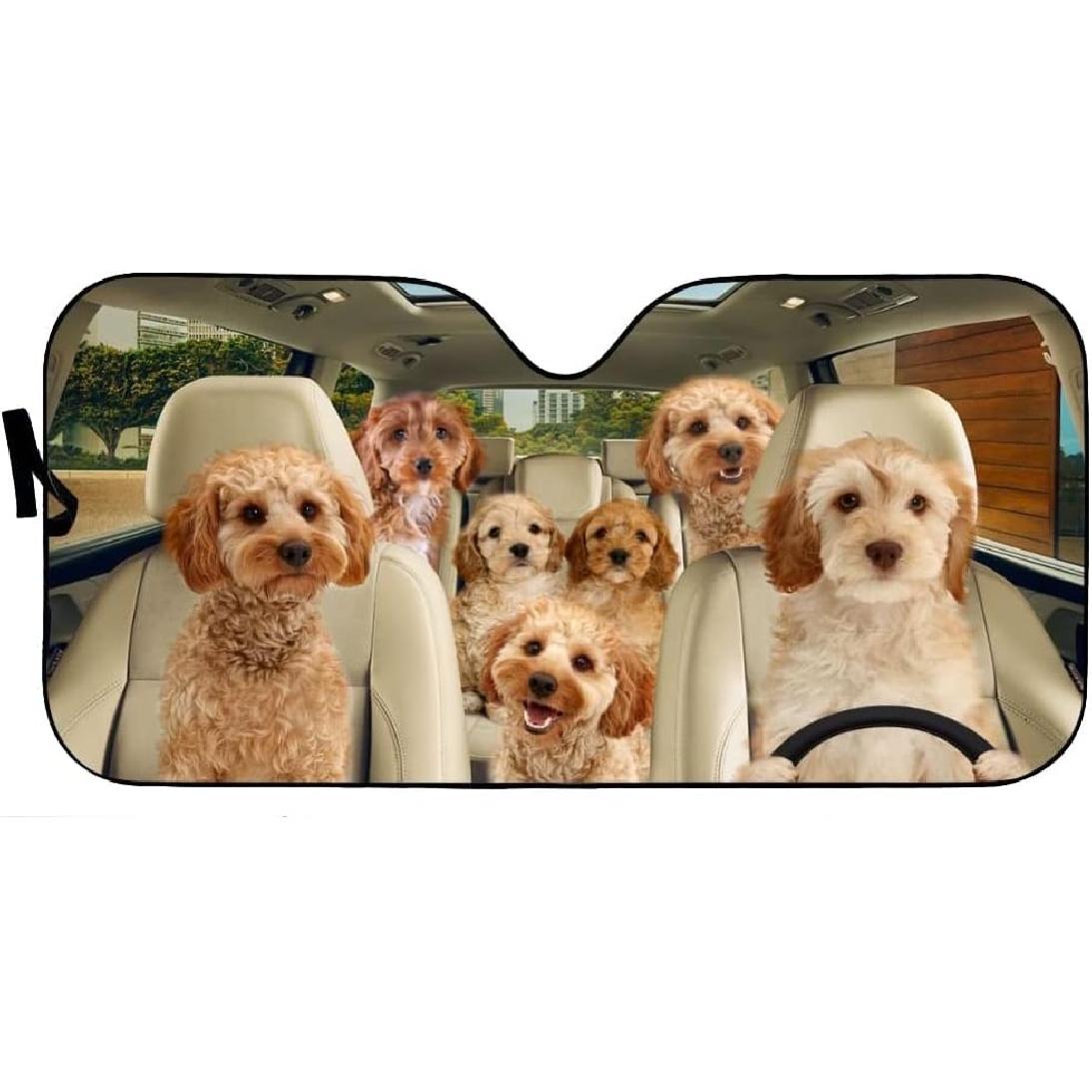 Windshield Sun Shade Cockapoo Front Windshield Sun Shade Heat Reflector Protect Your Car for Most Sedans SUV Truck Automotive 51x28in 51 x 28