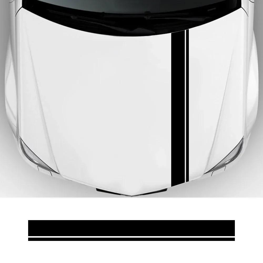Car Bonnet Sticker Hood Racing Decals Auto Accessories Universal for Pickup Trcks SUV Stripes Decoration Wraps Kits Para