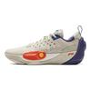 Li Ning Kids Basketball Fabric Simple Versatile Non-Slip Shock Absorbing Low-Top Basketball Shoes Kids Sneaker Silver-Birch-Gray YKBV048-3