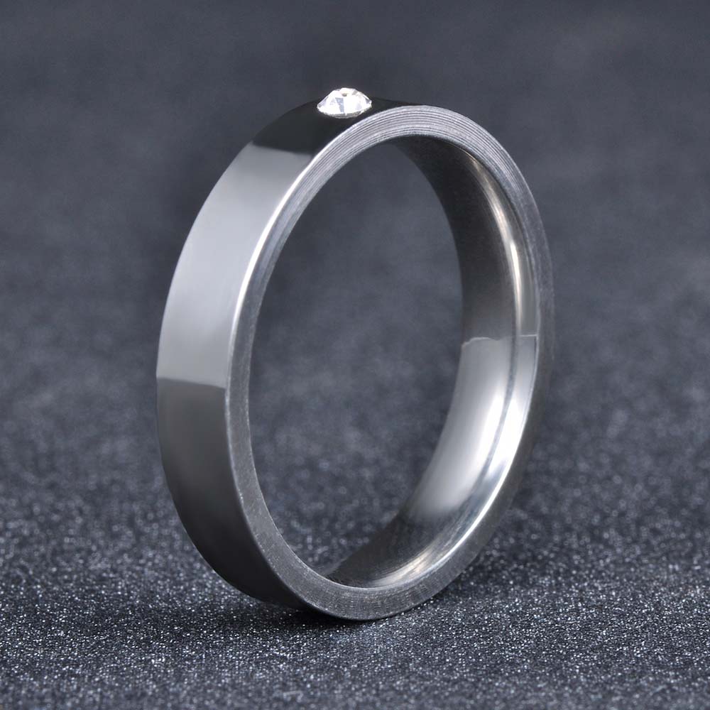 Luxury CZ Crystal Rhinestone Finger Ring 316L Stainless Steel Wedding Rings For Women Female Engagement Jewelry R17153