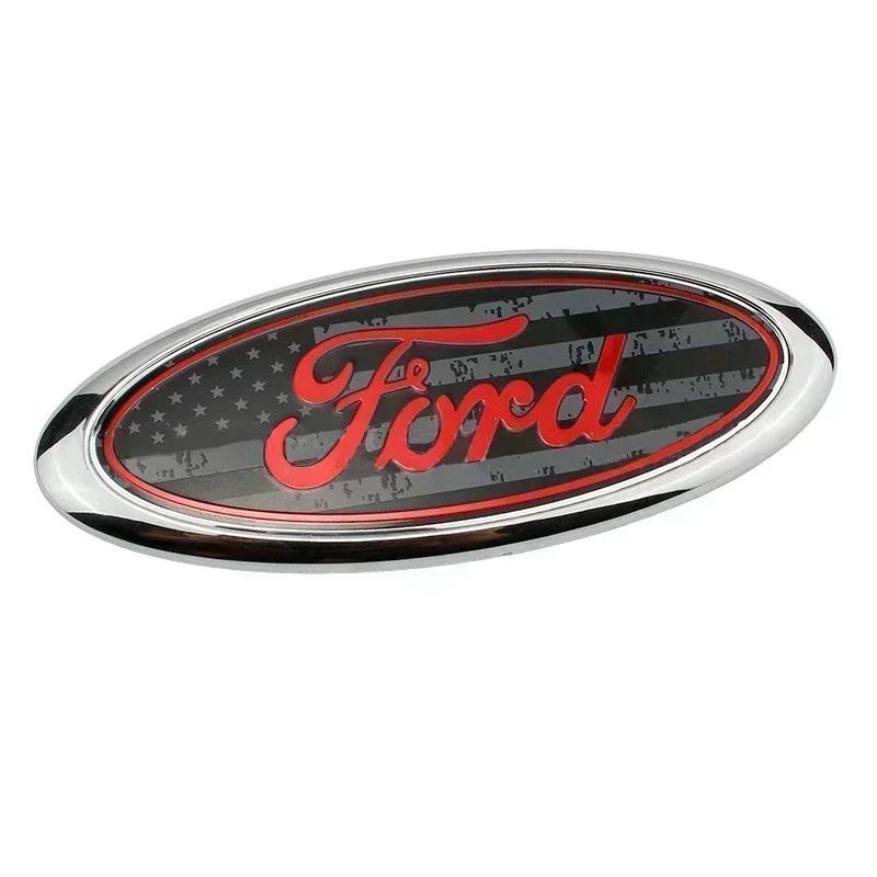 VZLH6 15x6cm Car Front Emblem Sticker Trunk Badge for Ford Mondeo Mk4 Mk5 Mk3 Ecosport Fiesta Escape Transit Kuga Focus Fusion Ranger