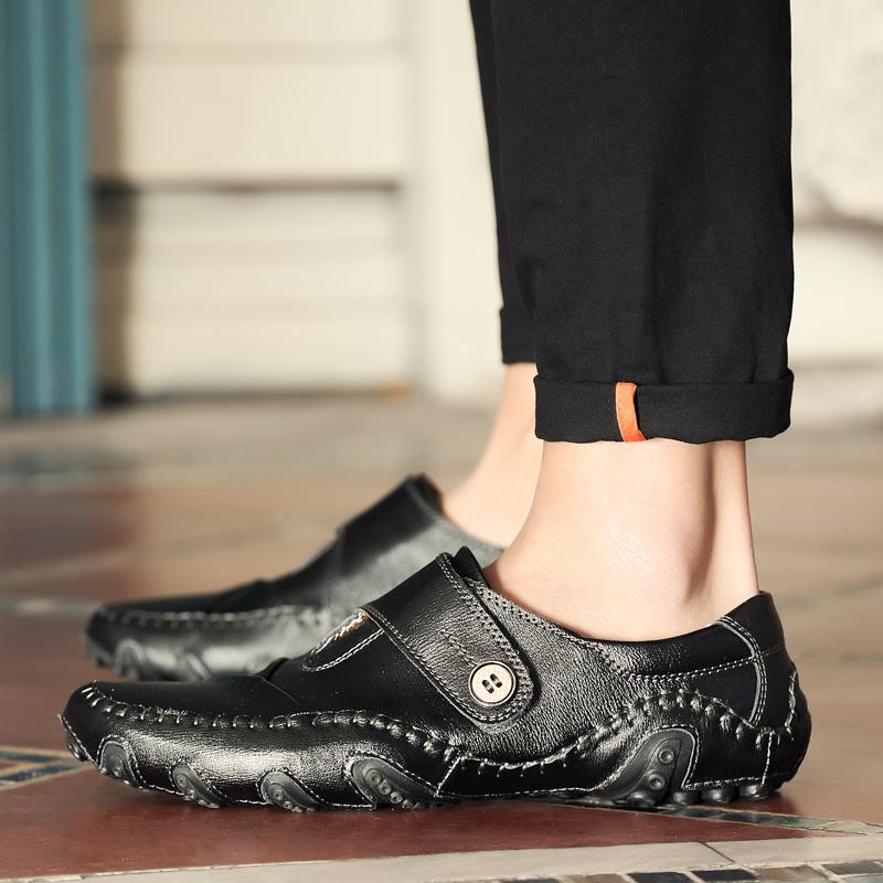 Britischen Stil Echtes Leder Männer Casual Schuhe Loafer Komfortables Fahren Schuhe Mokassins Männer Wohnungen Schuhe