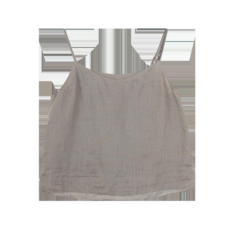 Women's Lightweight Casual Linen Camisole: Summer Style, See-Through, Breathable, Solid Color