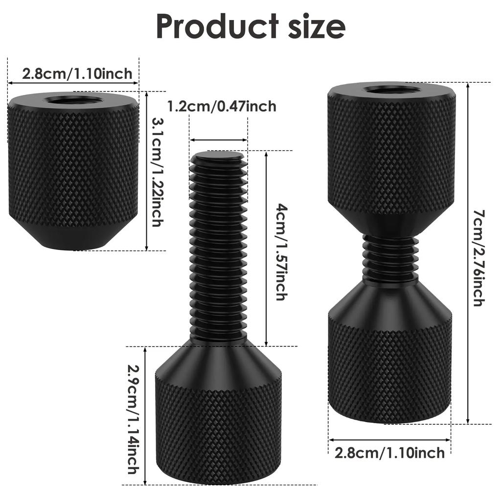 2Pcs Two Hole Flange Alignment Pin Set 6061 Aluminum Two Hole Pin Kit 1-1/8inch Premium Dual Hole Pin Threaded Alignment Pin