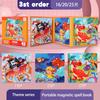 Kids Magnetic Wooden Puzzle Cartoon Pattern Busy Quiet Book Jigsaw Puzzles Game Kids Montessori Educational Toys for Children