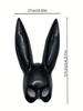 1Pc Rabbit Glossy Mask Black and White Nightclub Masquerade Halloween Party Dress Up Mask