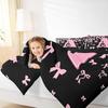 Personalisierte Bettdecke mit Buchstabe A, Monogramm-Thema Einzelbett-Bettdecken-Set, Bettwäsche-Set mit Schleife und Knoten, Ultra-weich Schlafzimmer