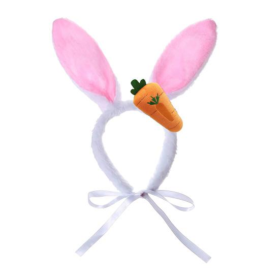 Set Costum Paște pentru Câini 4 Bucăți Bandană Drăguță cu Urechi de Iepure Jucării de Mestecat Morcov Îmbrăcăminte de Paște pentru Animale de Companie Câini Mici Medii Mari Pisici Cosplay de Sărbătoare
