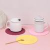 1PCS Round Simple Silicone Coaster Heat-resistant Non-slip Creative Cup Mat Reusable Pad Drink Holder Kitchen Dishes Drinkware