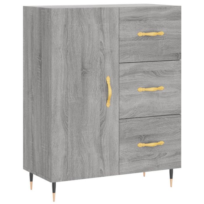 VidaXL Buffet sonoma gris 69,5x34x90 cm bois d'ingénierie 827898