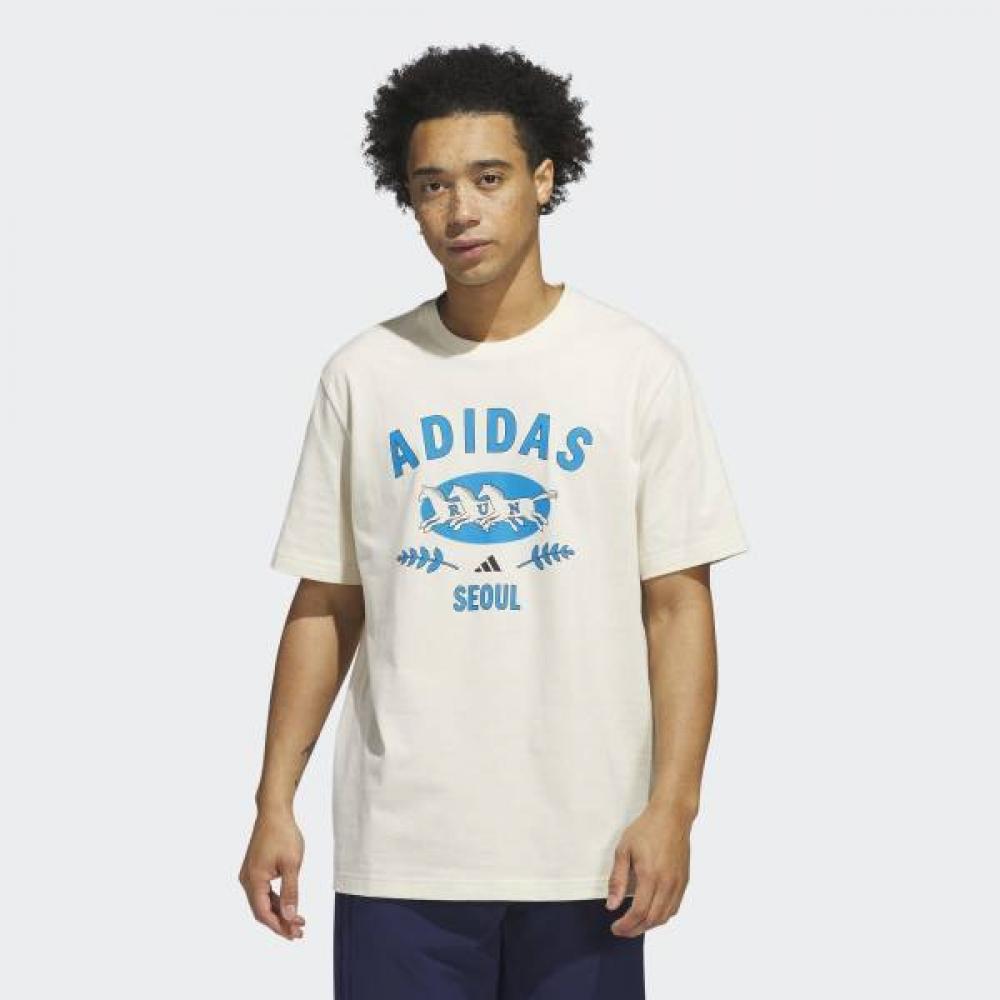 

Adidas Футболка унисекс Seoul Tee Daily из хлопка с коротким рукавом AS(90)