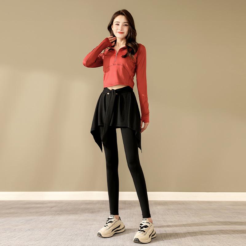 High-Quality Women's Two-in-One Yoga Skirt-Pants for Fitness and Running