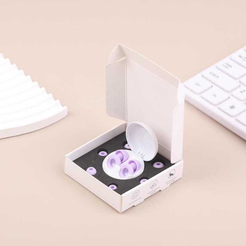 

Silicone Earplugs For Sleep Insulation Dormitory Study Nap Time Noise Reduction Airplane Decompression Sleep Swimming Etc фіолетовий