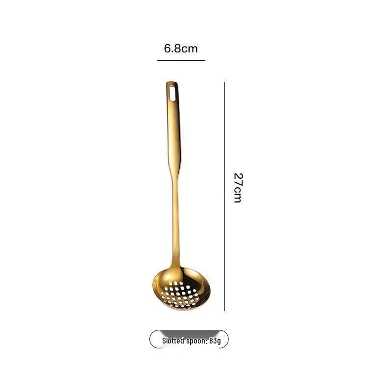 

ZISIZ Stainless Steel Hotpot Ladle & Slotted Spoon Set with Rack