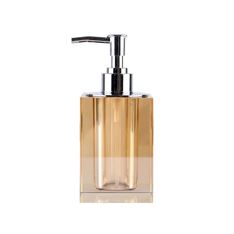 Natural Crystal Bathroom Set Portable Soap Dispenser Shampoo Empty Bottle Amber Color Bath Supplies Mouthwash Cup Storage Tray