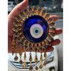 Golden Evil Eye Wall Hanging – Handmade Metal & Glass Nazar Protection Charm | Luxury Home & Office Décor | Spiritual Good Luck Amulet