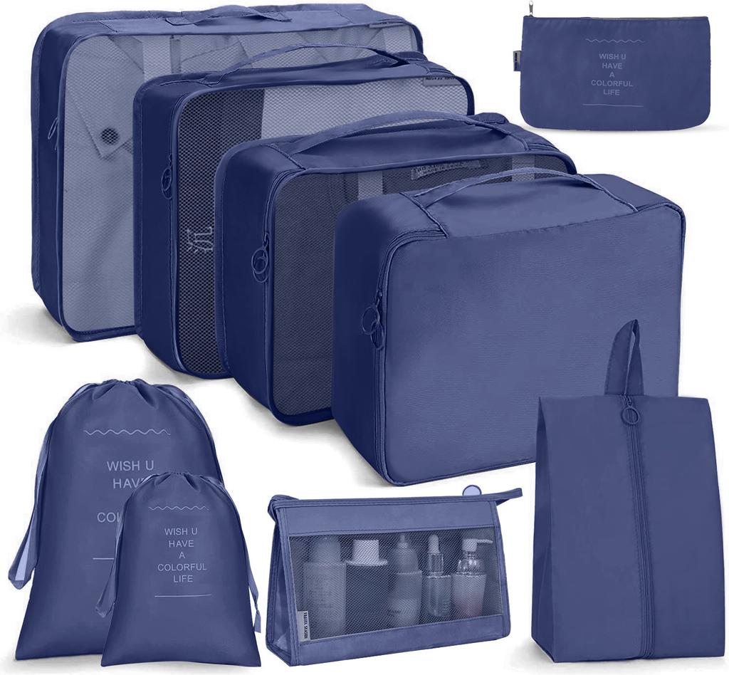 Travel Storage Bag Set Six-Piece Set Seven-Piece Eight-Piece Set Folding Toilet Bag Clothes Storage Bag Bundle Travel Bag