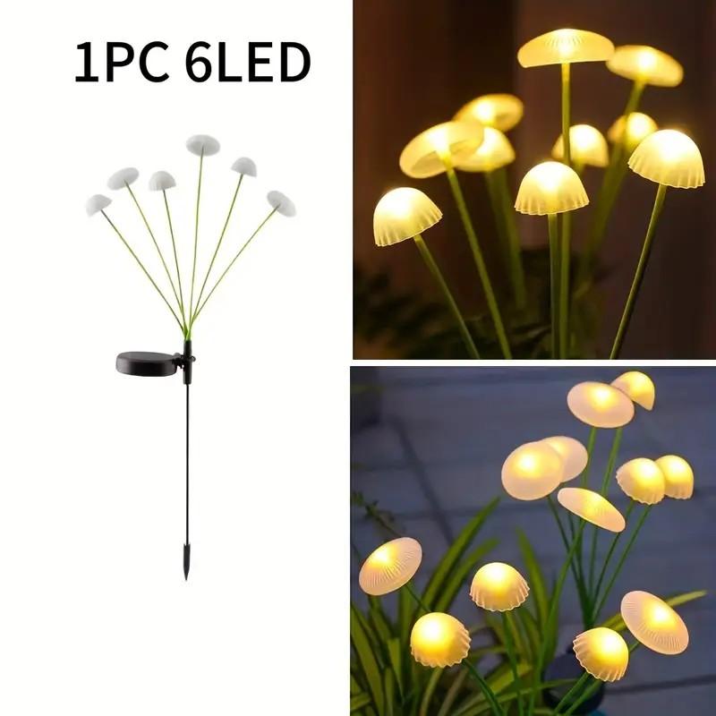 

Солнечный 6-головый светильник-медуза-гриб для сада, декоративное освещение, наружный ландшафтный, грунтовый, для газона, для украшения вечеринок