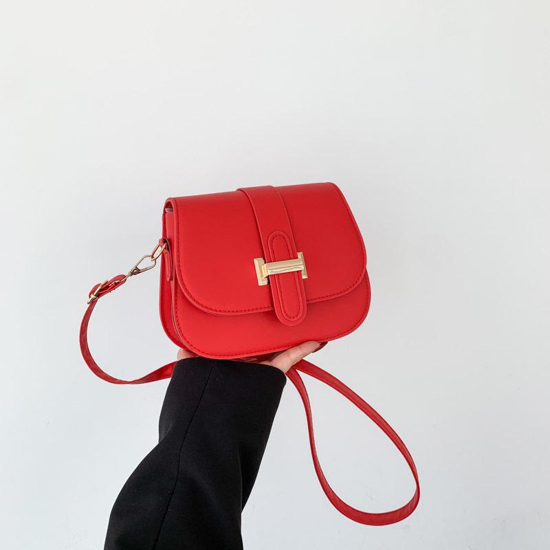 Retro Fashion Solid Color Shoulder Messenger Bag 2025 Early Spring New Small Square Bag