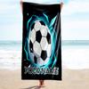 1PC Custom Name "Your Name Soccer Emblem" Beach Towel Highly Absorbent And Sand-Resistant Towel for Swimming, Pool, Yoga, And Travel Lightweight