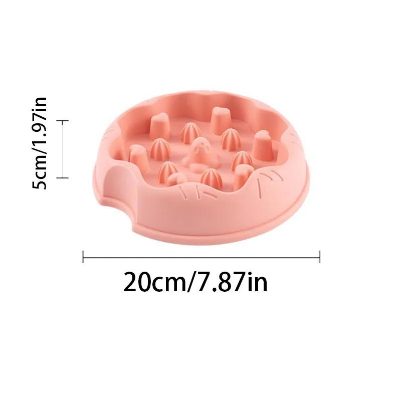 Cartoon Donut Slow Feeder Dog Cat Bowl Anti-Choke Non-Slip Pet Feeding Dish Large Capacity