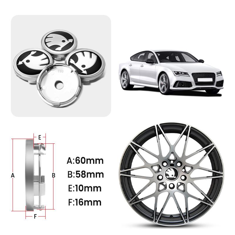 4 SZT 56 60mm Stylizacja Samochodu Dekielki Środkowe Koła Osłona Felgi Emblemat Naklejka Dla Skoda Rapid Octavia A5 RS Kodiaq Fabia A7 2022