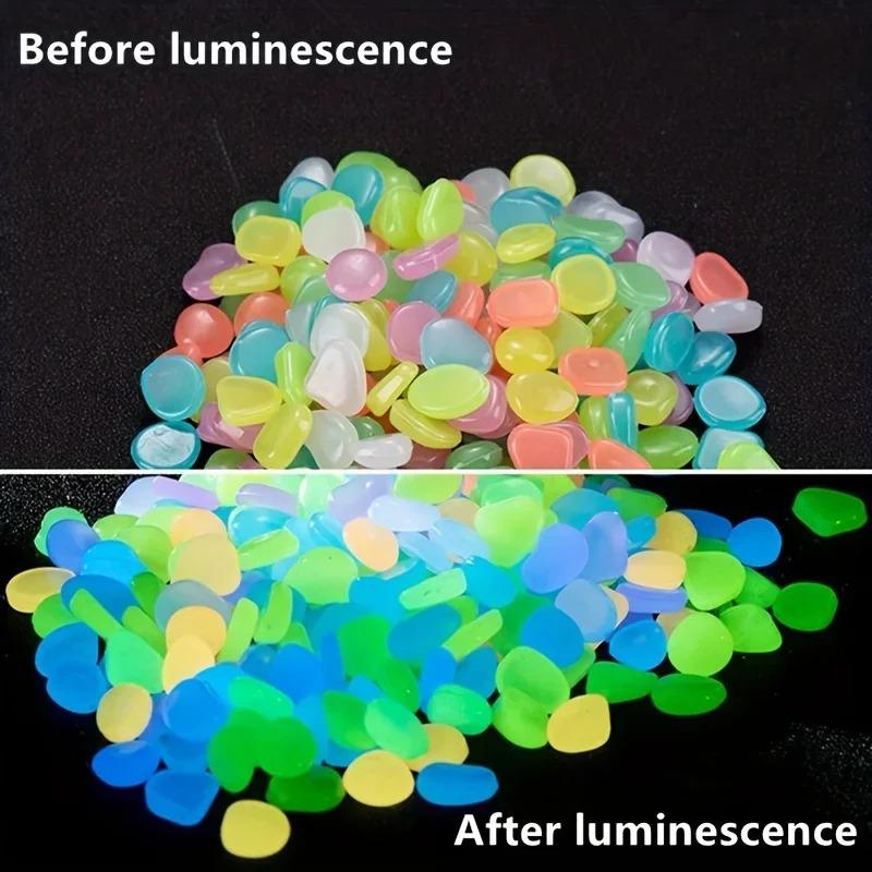 100pcs/bag Glow-in-the-Dark Pebbles Create A Magical Garden Aquarium Decoration Landscaping Or Wedding Decoration