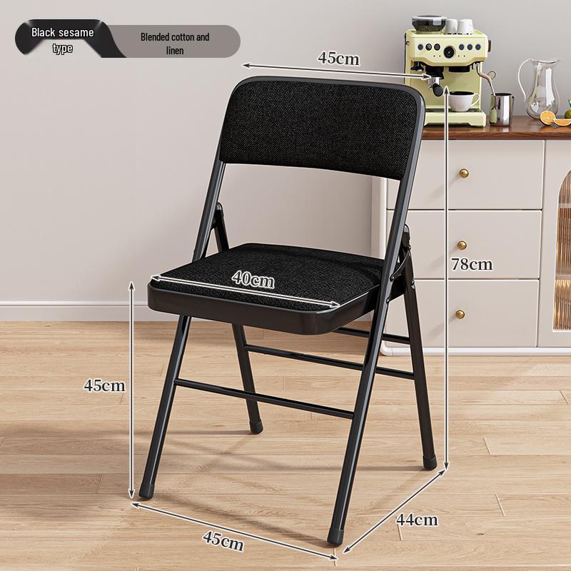 Portable Folding Chair with Backrest - Ideal for Home, Office, Dorm, or Dining