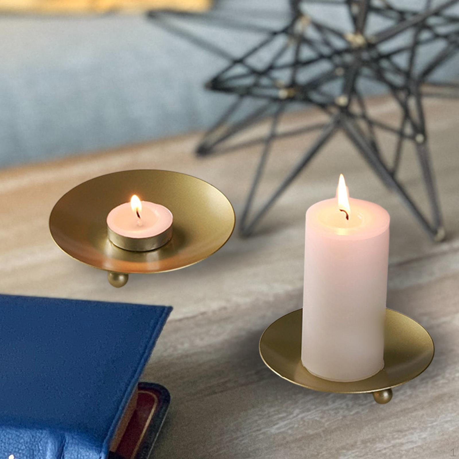 

Elegant Metal Candle Holder for Home Decor and Parties Gold 2pcs