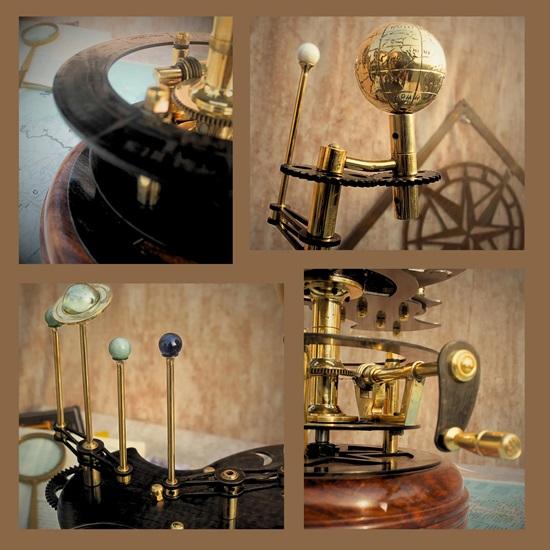 45.72 Cm Orrery, Piece for Book Shelves Brass and Steel Orrery A Functional Model of the Solar System with Planets