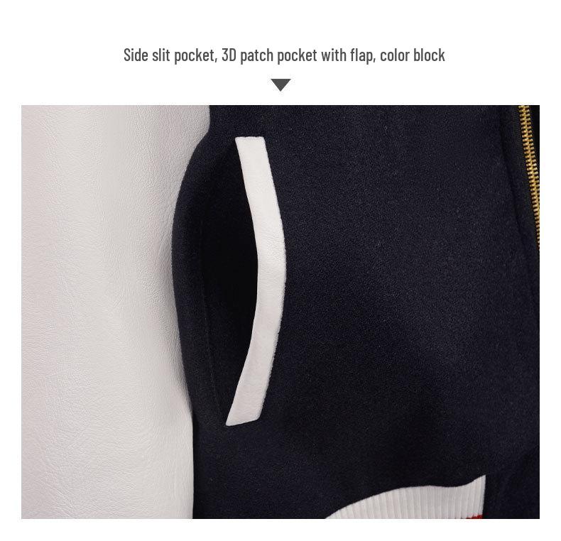 TB BROWIN Autumn Striped Wool Blend Baseball Jacket - Lobster Style Streetwear Casual Outerwear