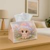 1pc Tissue Box Featuring Adorable Animals And Mushrooms In a Watercolor Fantasy Pastel Design- a Versatile Napkin Holder Suitable for Home, Parties, A